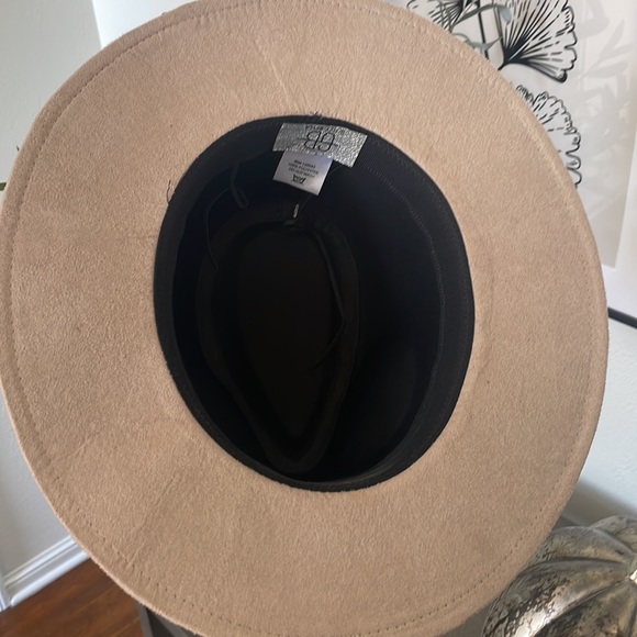 Glitzy Bella Women’s Suede Hat, Beige with Creme braid & crystal embellishments - Picture 6 of 10